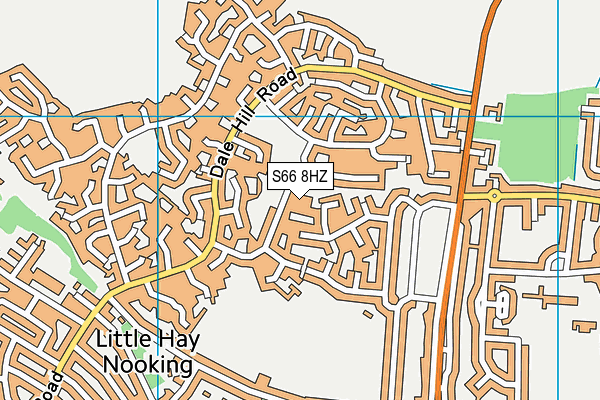 S66 8HZ map - OS VectorMap District (Ordnance Survey)