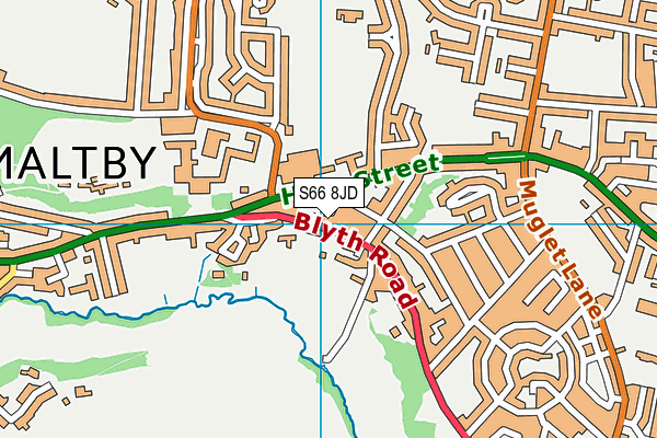 S66 8JD map - OS VectorMap District (Ordnance Survey)
