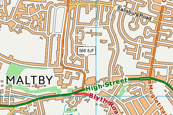 S66 8JF map - OS VectorMap District (Ordnance Survey)