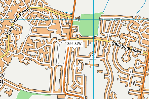S66 8JW map - OS VectorMap District (Ordnance Survey)