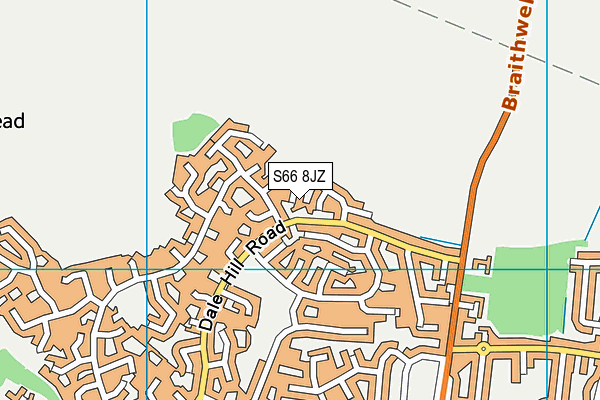 S66 8JZ map - OS VectorMap District (Ordnance Survey)