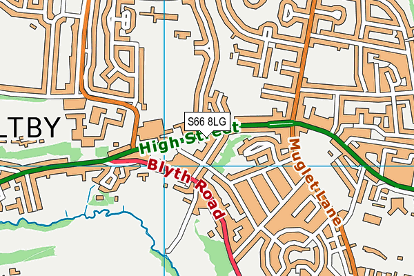 Laydeez Health Studio (Closed) map (S66 8LG) - OS VectorMap District (Ordnance Survey)
