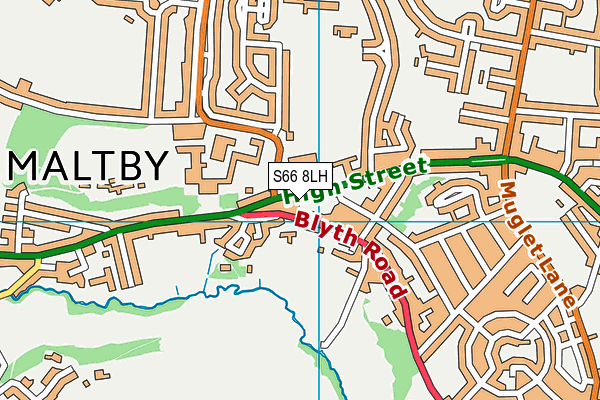 S66 8LH map - OS VectorMap District (Ordnance Survey)