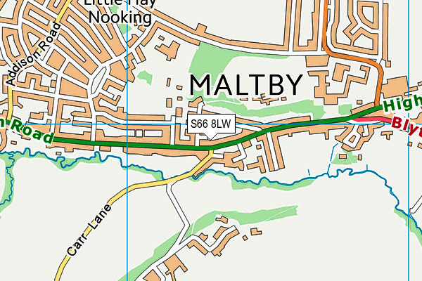 S66 8LW map - OS VectorMap District (Ordnance Survey)