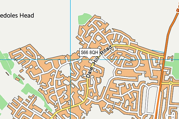 S66 8QH map - OS VectorMap District (Ordnance Survey)