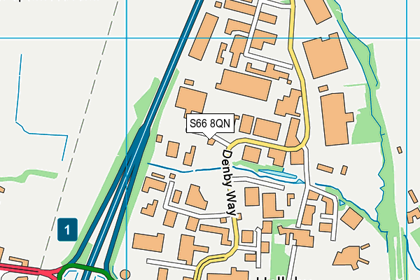S66 8QN map - OS VectorMap District (Ordnance Survey)