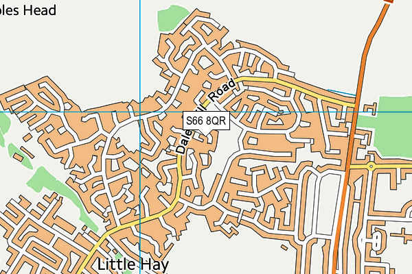 S66 8QR map - OS VectorMap District (Ordnance Survey)