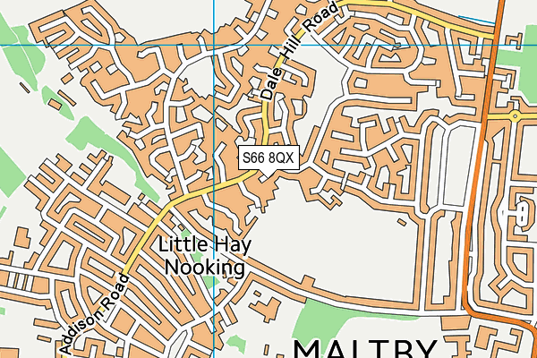 S66 8QX map - OS VectorMap District (Ordnance Survey)