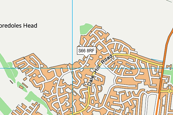 S66 8RF map - OS VectorMap District (Ordnance Survey)