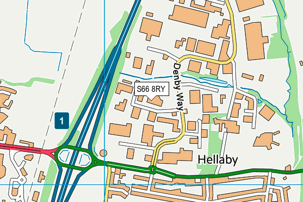 S66 8RY map - OS VectorMap District (Ordnance Survey)