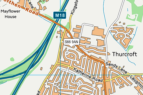 S66 9AN map - OS VectorMap District (Ordnance Survey)