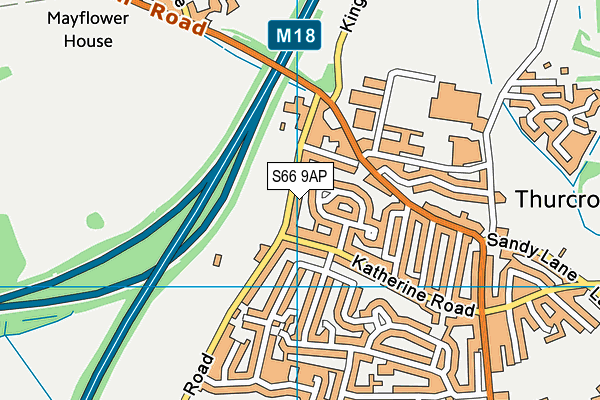 S66 9AP map - OS VectorMap District (Ordnance Survey)