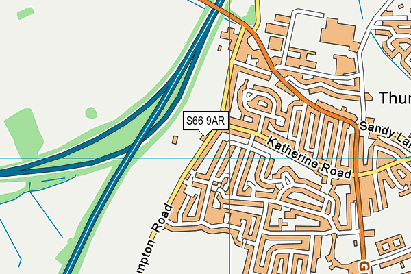 S66 9AR map - OS VectorMap District (Ordnance Survey)