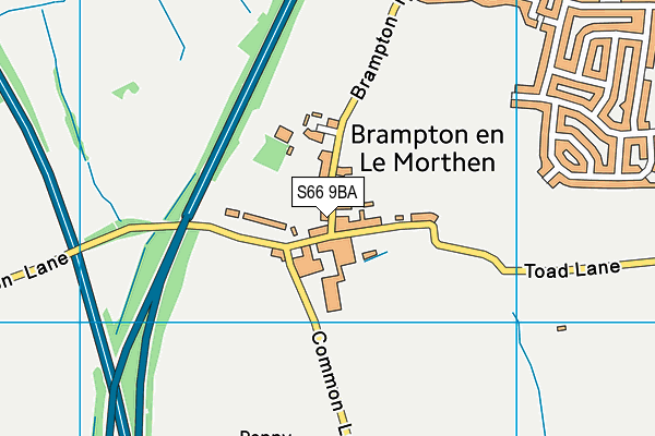 S66 9BA map - OS VectorMap District (Ordnance Survey)