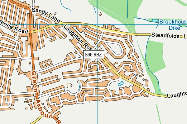 S66 9BZ map - OS VectorMap District (Ordnance Survey)