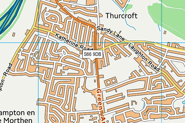 S66 9DB map - OS VectorMap District (Ordnance Survey)