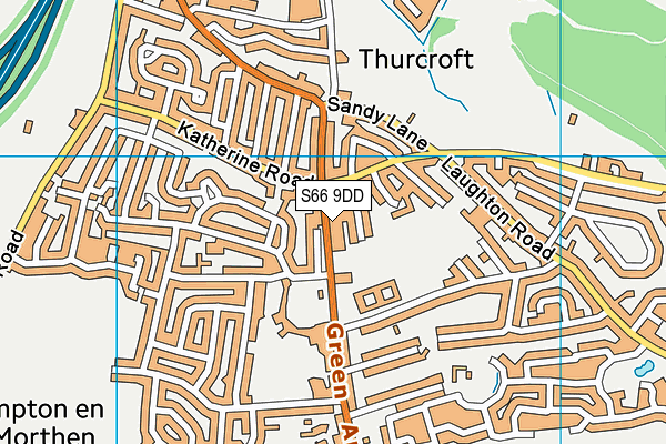 Thurcroft Junior Academy map (S66 9DD) - OS VectorMap District (Ordnance Survey)