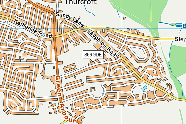 S66 9DE map - OS VectorMap District (Ordnance Survey)