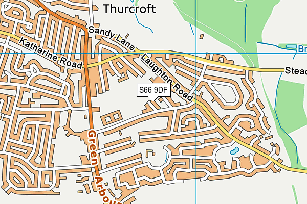 S66 9DF map - OS VectorMap District (Ordnance Survey)