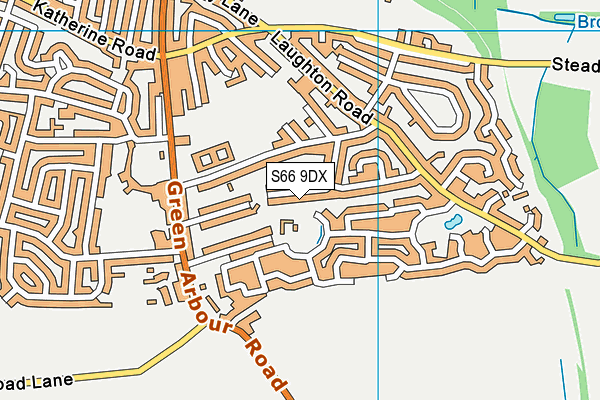 S66 9DX map - OS VectorMap District (Ordnance Survey)