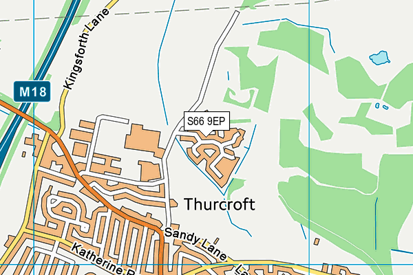 S66 9EP map - OS VectorMap District (Ordnance Survey)