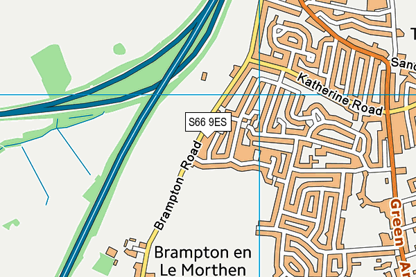 S66 9ES map - OS VectorMap District (Ordnance Survey)