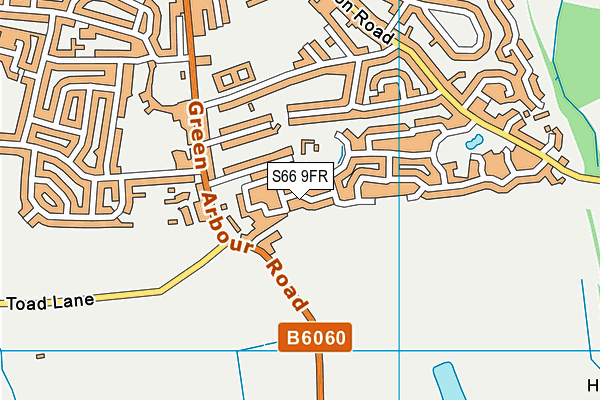 S66 9FR map - OS VectorMap District (Ordnance Survey)