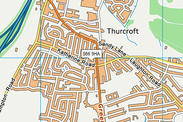 S66 9HA map - OS VectorMap District (Ordnance Survey)