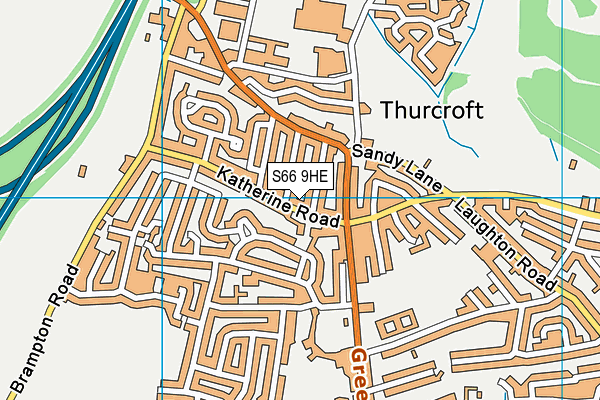 S66 9HE map - OS VectorMap District (Ordnance Survey)