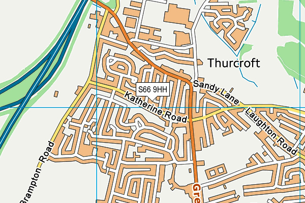 S66 9HH map - OS VectorMap District (Ordnance Survey)