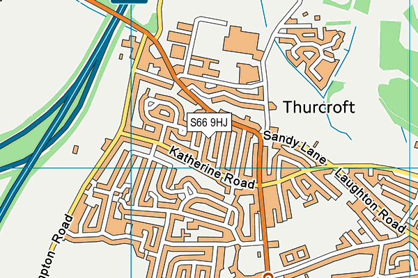S66 9HJ map - OS VectorMap District (Ordnance Survey)