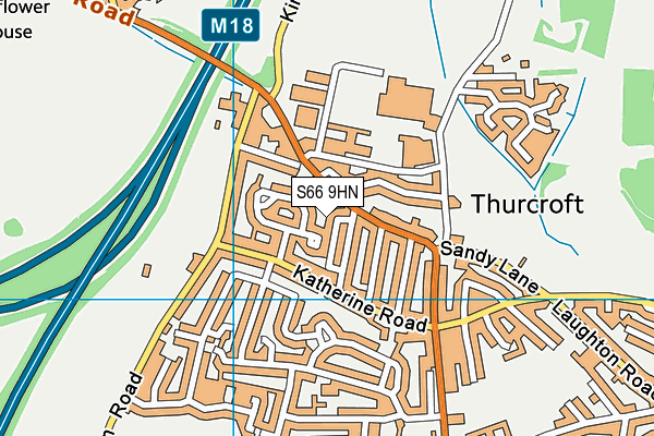 S66 9HN map - OS VectorMap District (Ordnance Survey)