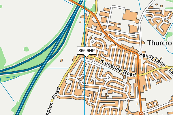 S66 9HP map - OS VectorMap District (Ordnance Survey)