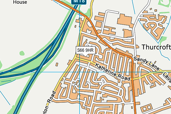 S66 9HR map - OS VectorMap District (Ordnance Survey)