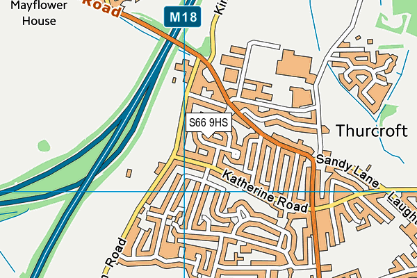 S66 9HS map - OS VectorMap District (Ordnance Survey)