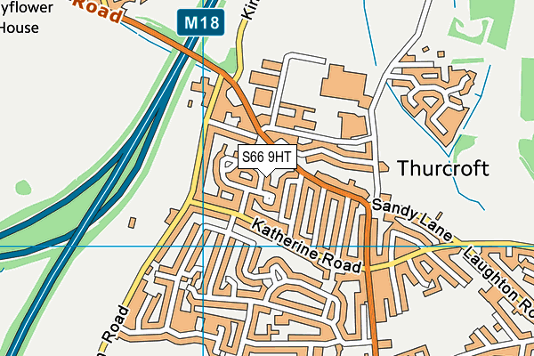 S66 9HT map - OS VectorMap District (Ordnance Survey)