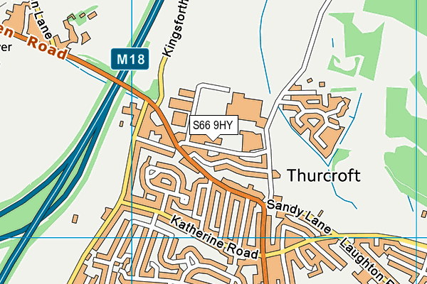 S66 9HY map - OS VectorMap District (Ordnance Survey)