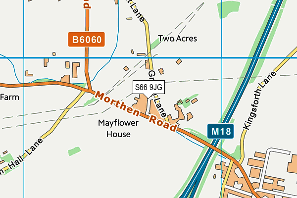 S66 9JG map - OS VectorMap District (Ordnance Survey)