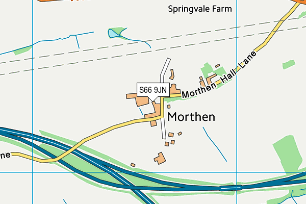 S66 9JN map - OS VectorMap District (Ordnance Survey)