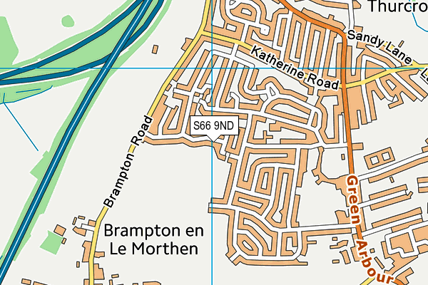 S66 9ND map - OS VectorMap District (Ordnance Survey)