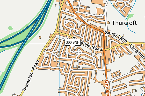 S66 9NH map - OS VectorMap District (Ordnance Survey)