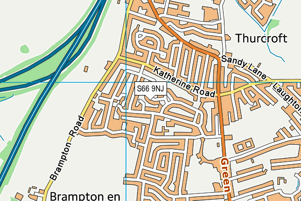 S66 9NJ map - OS VectorMap District (Ordnance Survey)