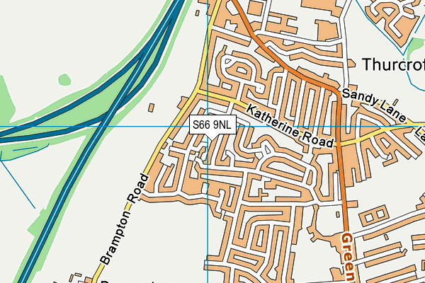 S66 9NL map - OS VectorMap District (Ordnance Survey)