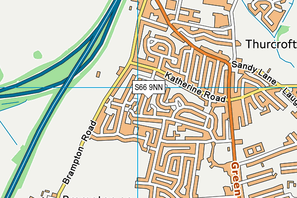 S66 9NN map - OS VectorMap District (Ordnance Survey)