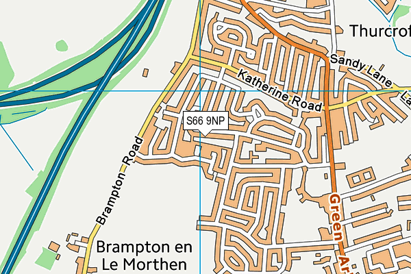 S66 9NP map - OS VectorMap District (Ordnance Survey)