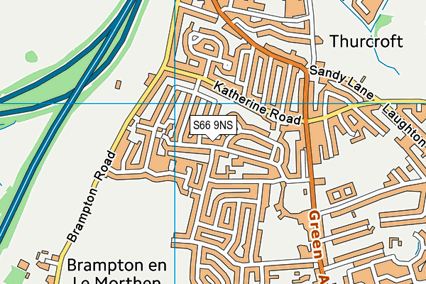 S66 9NS map - OS VectorMap District (Ordnance Survey)