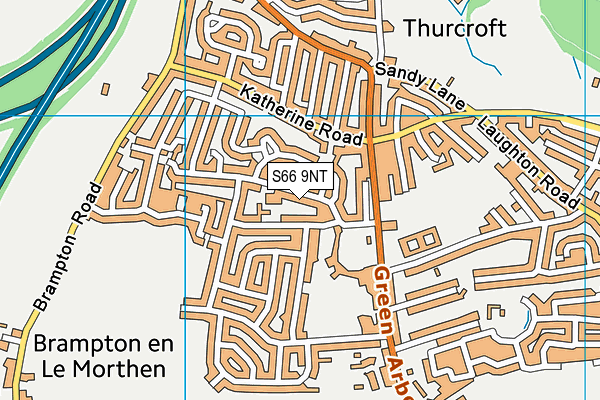 The Willows School map (S66 9NT) - OS VectorMap District (Ordnance Survey)