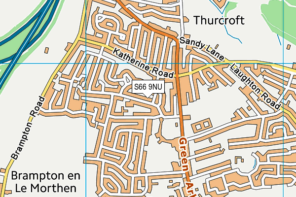 S66 9NU map - OS VectorMap District (Ordnance Survey)