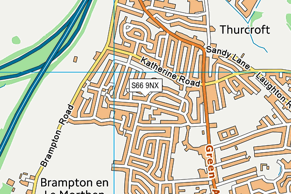 S66 9NX map - OS VectorMap District (Ordnance Survey)