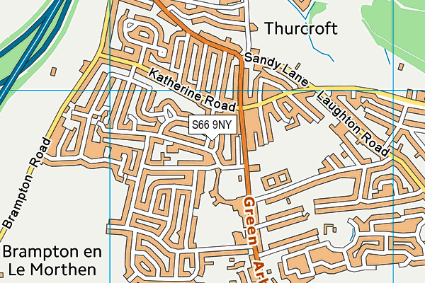 S66 9NY map - OS VectorMap District (Ordnance Survey)